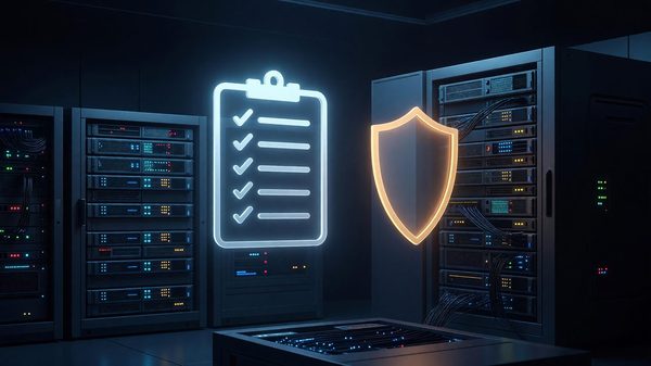 Compliance documentation and audit evidence organized alongside a security controls dashboard
